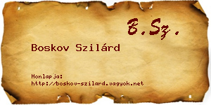 Boskov Szilárd névjegykártya