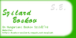 szilard boskov business card